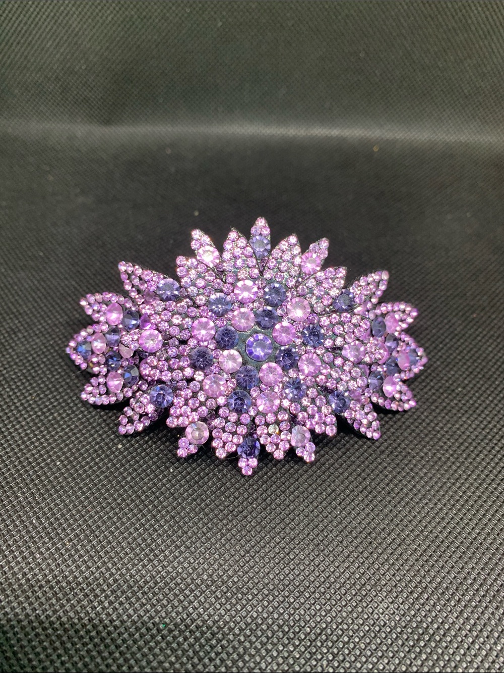 Purple Crystal Floral Statement Barrett- Women Jewelry